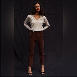 Thakoon High Rise Brown Corduroy Pants